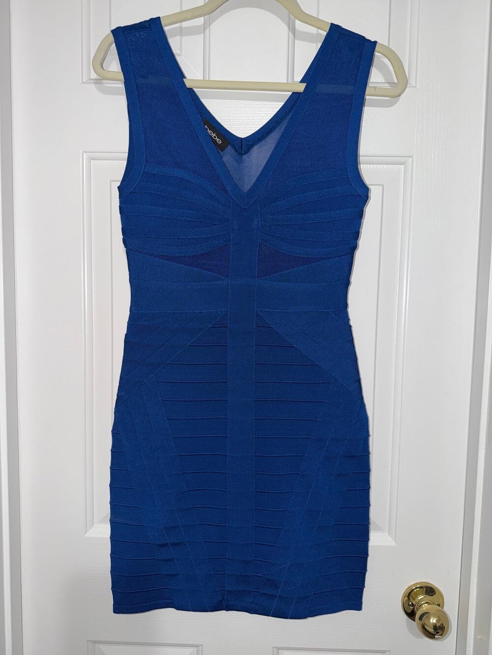 bebe Royal Blue Bandage Bodycon Mini Dress